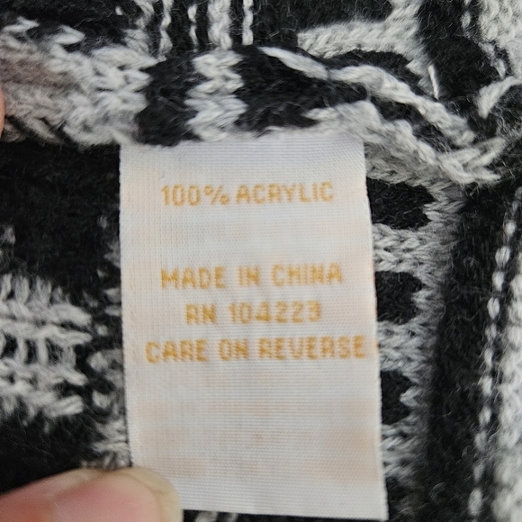 Steve Edwards Striped Aztec Long Line Cardigan Sweater Sz Small - Picture 9 of 9